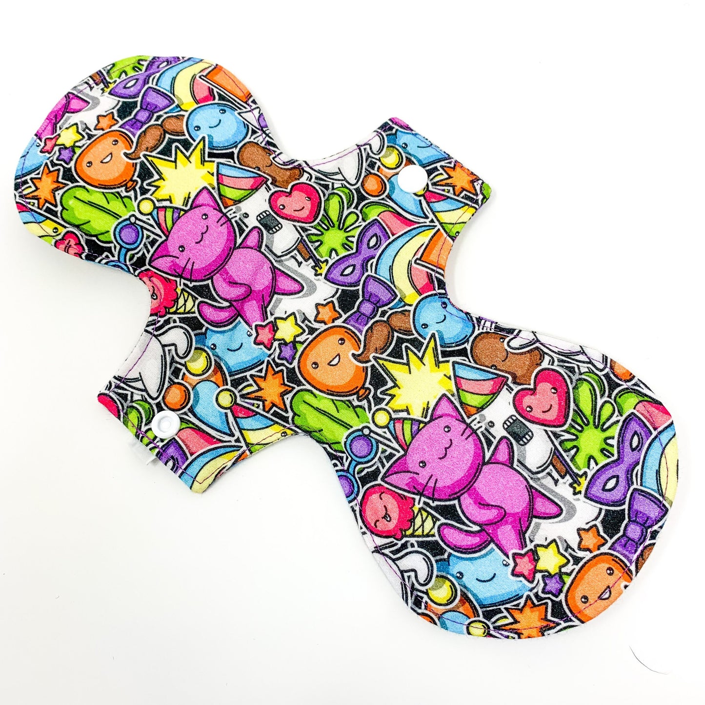 11" Reusable Menstrual Pad - Party Cats
