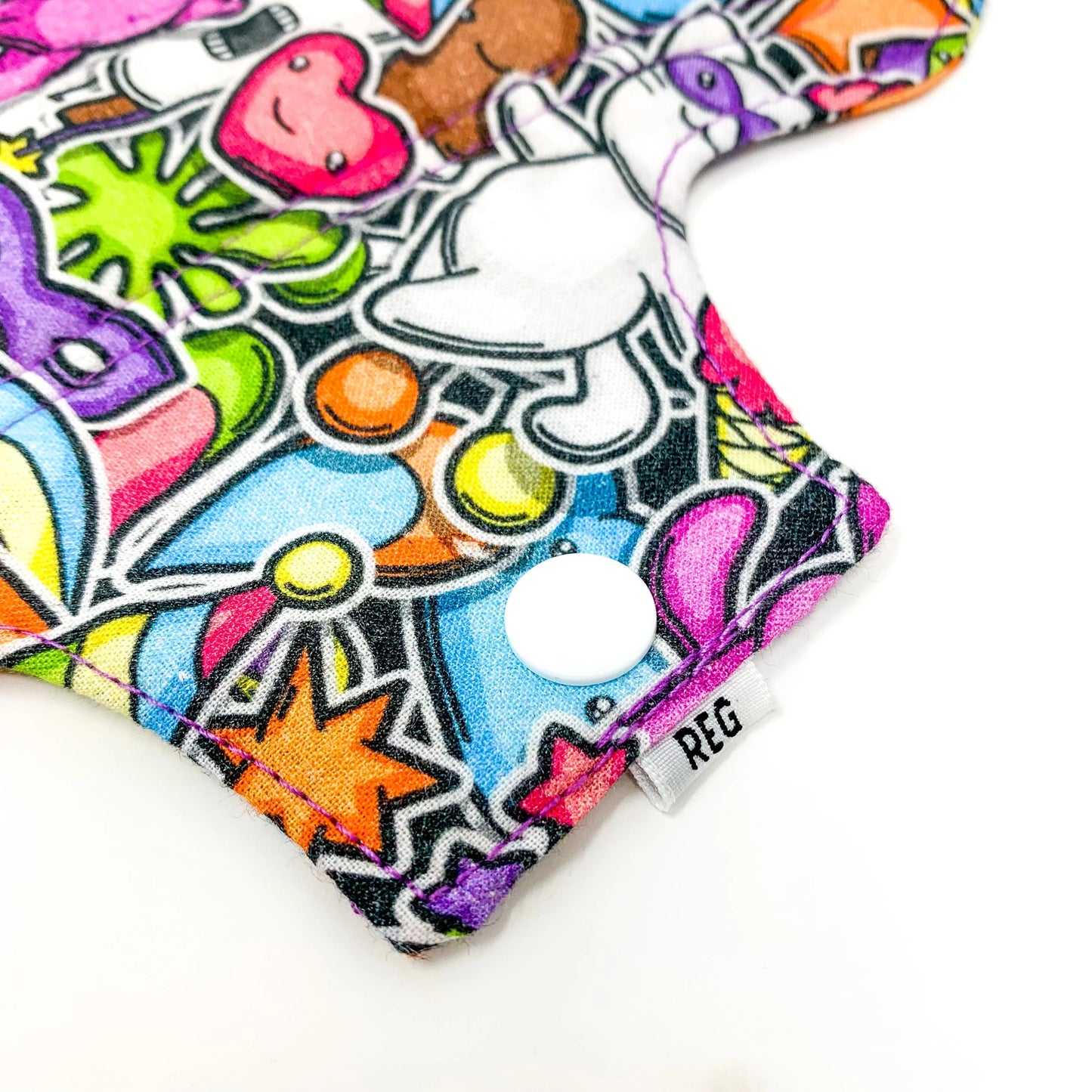 9" Reusable Menstrual Pad - Party Cats