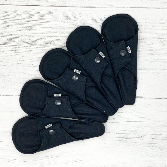 5 Pack Reusable Thong Liners - Black