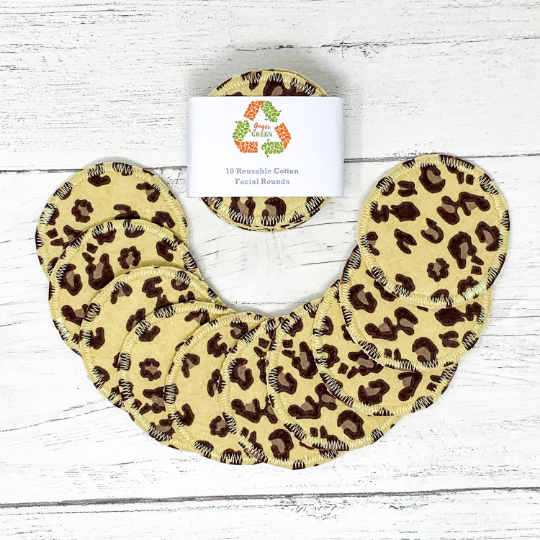 Set of 10 Cotton Facial Rounds - Animal Print