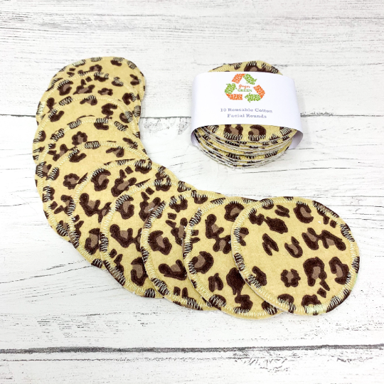 Set of 10 Cotton Facial Rounds - Animal Print