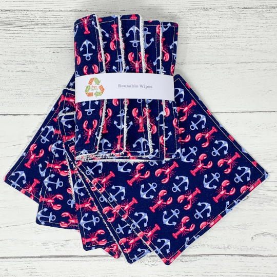 Reusable Baby Wipes - Nautical