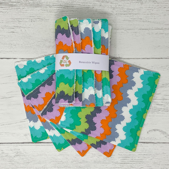 Reusable Baby Wipes - Zig Zag