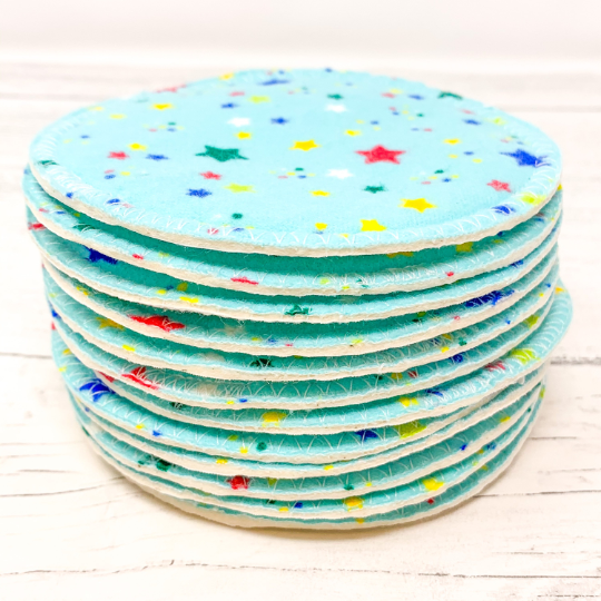 Reusable Breast Pads - Turquoise Stars