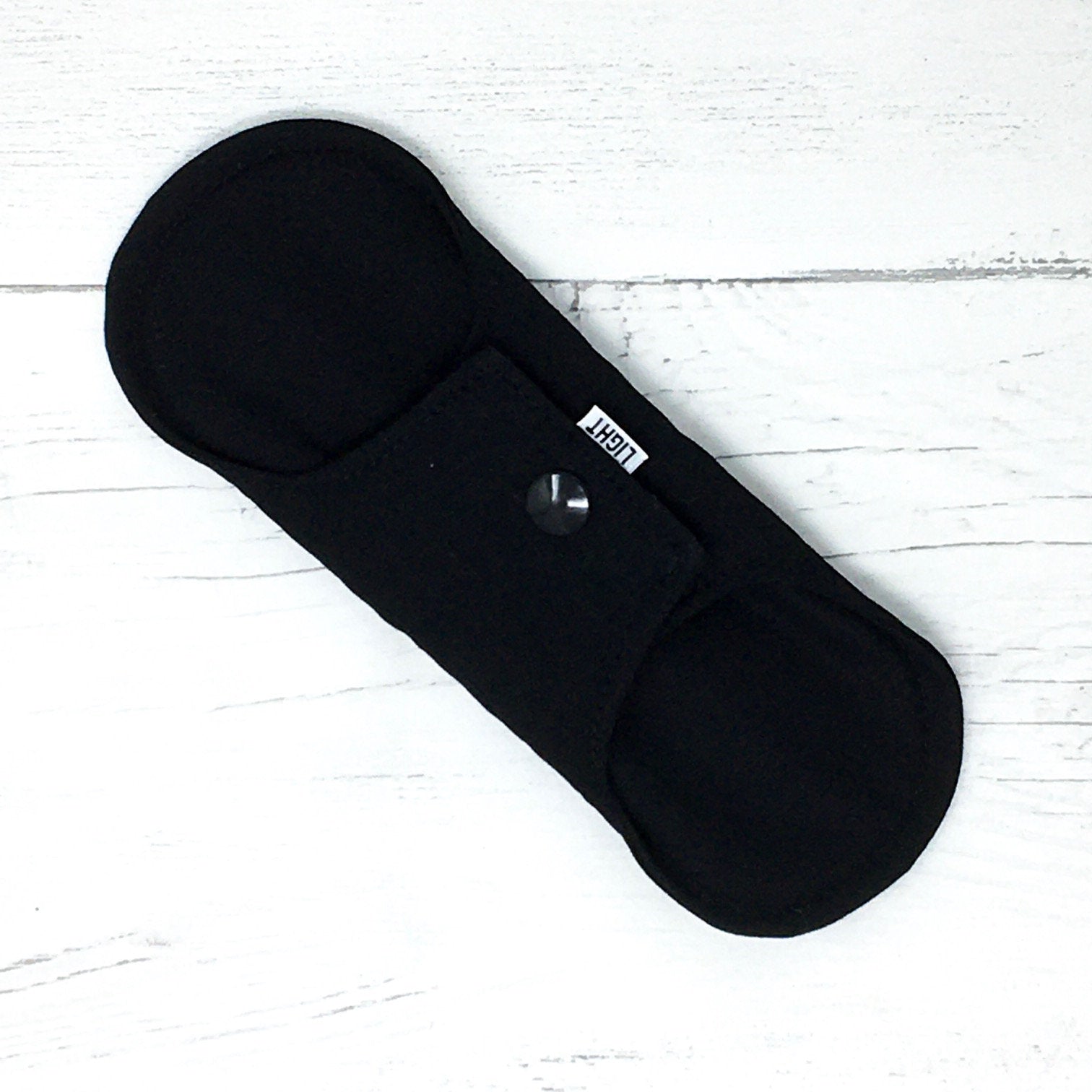 Reusable Pantyliner - Black Fastened Back