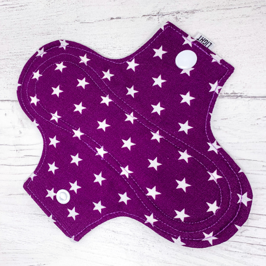 Trial Pack of Reusable Menstrual Pads - Purple Stars
