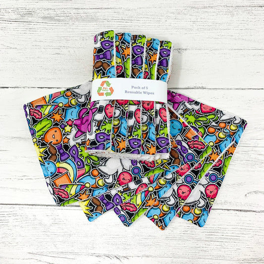 Reusable Baby Wipes - Party Cats