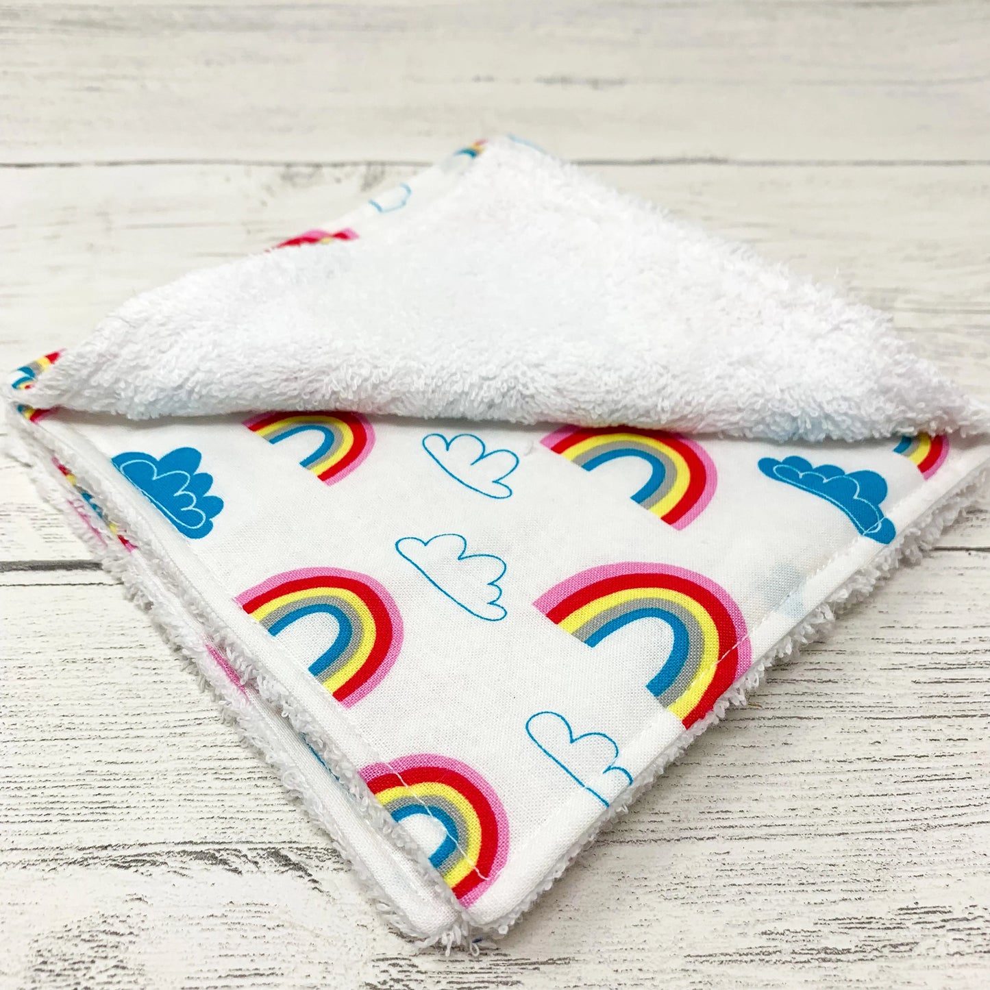 Reusable Baby Wipes - White Rainbow