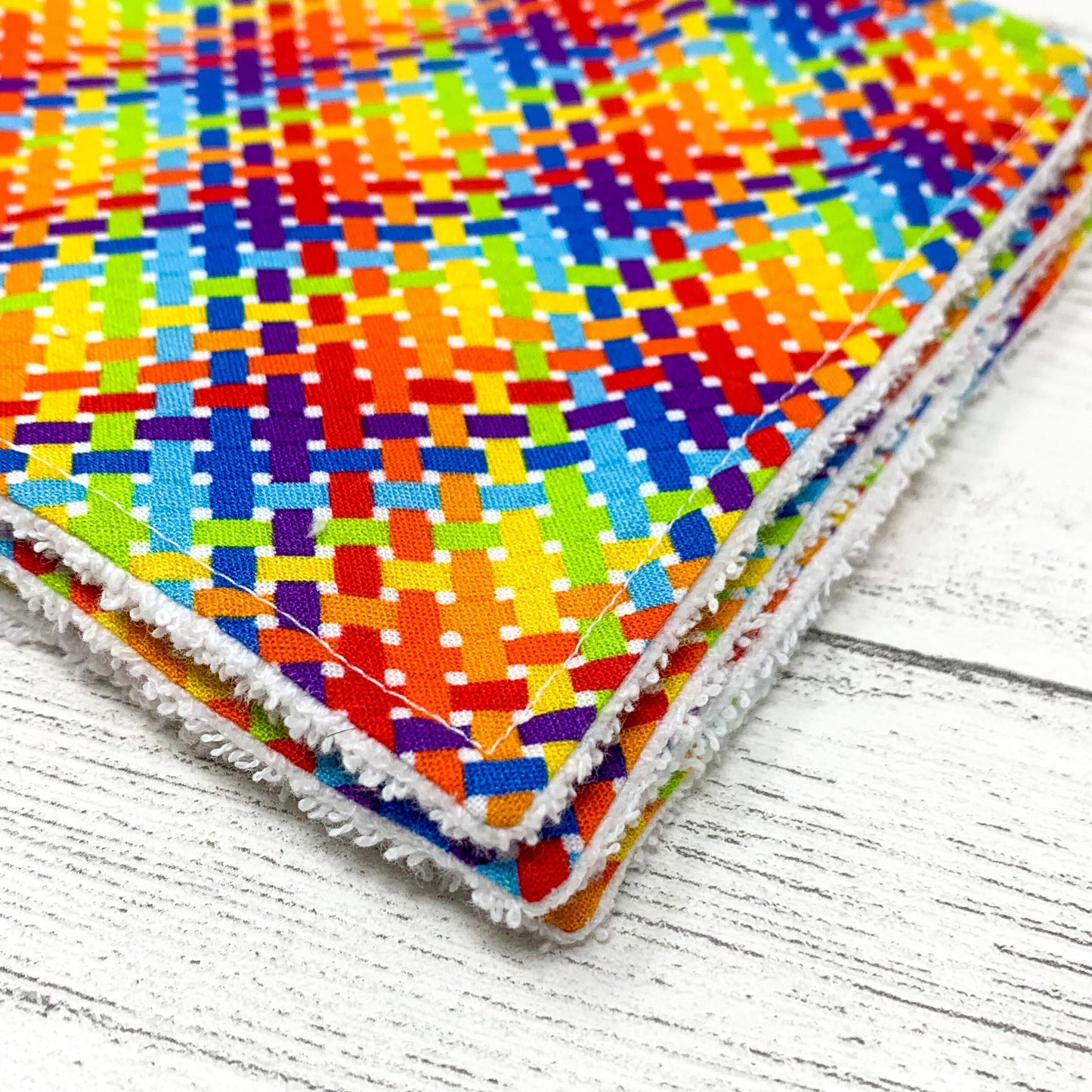 Reusable Baby Wipes - Rainbow Geometric