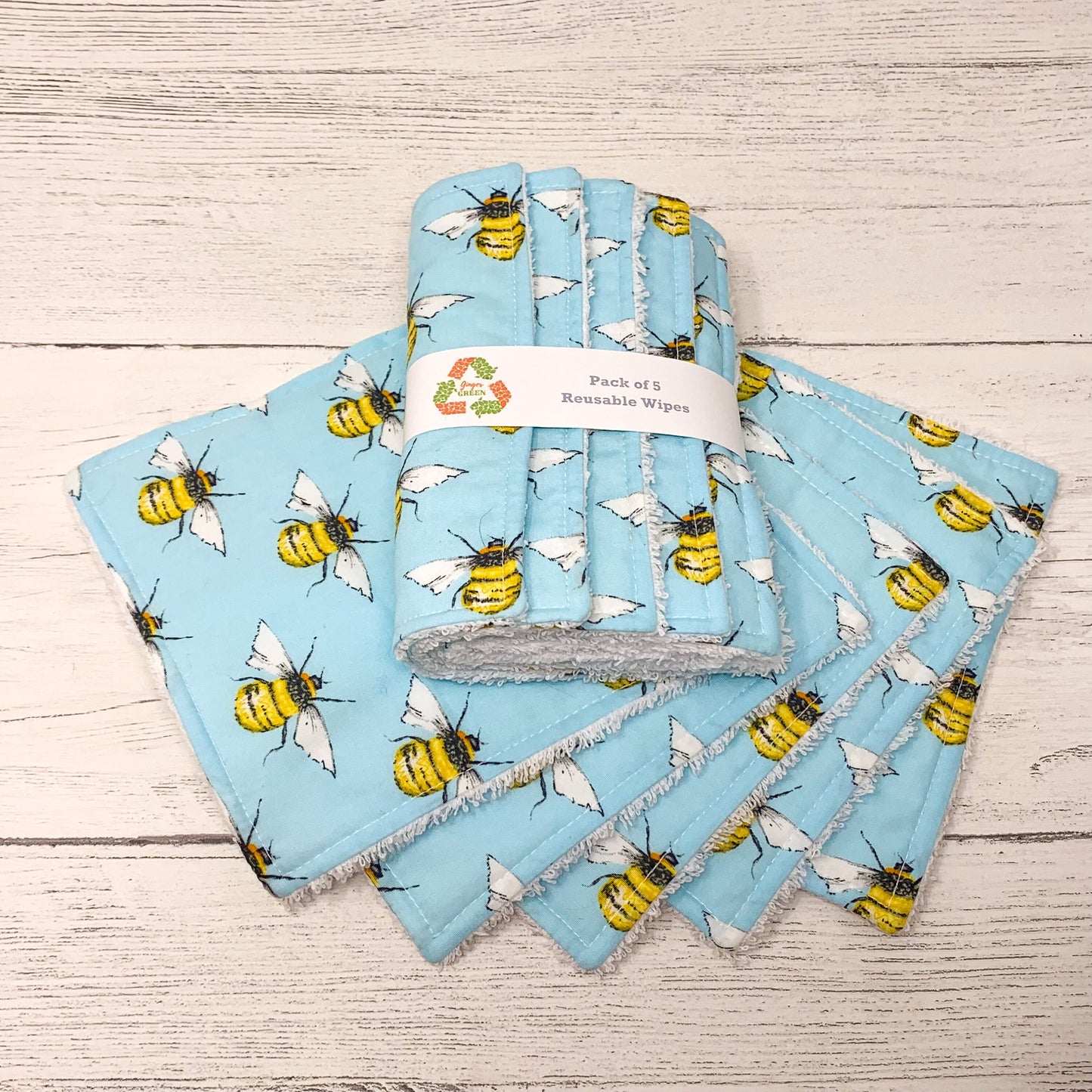 Reusable Baby Wipes - Sky Bees