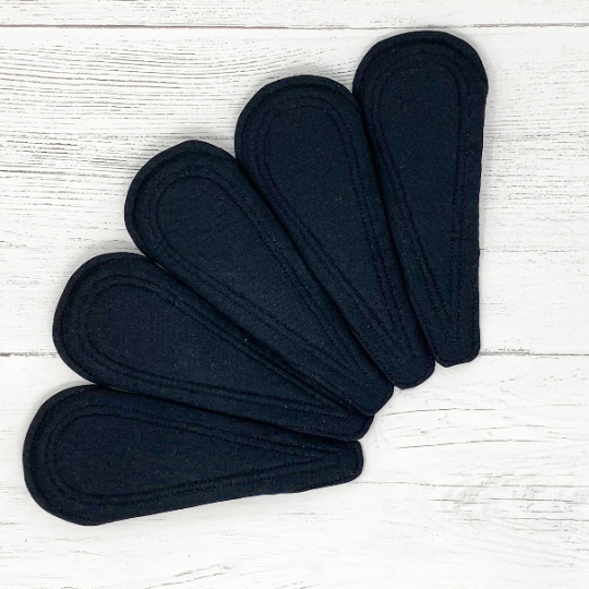 5 Pack Reusable Thong Liners - Black
