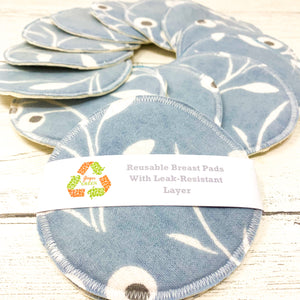 Reusable Breast Pads - Blue Abstract
