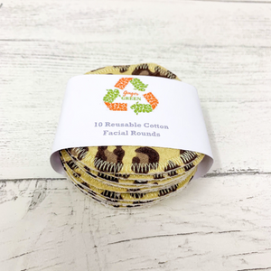 Set of 10 Cotton Facial Rounds - Animal Print