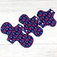 Load image into Gallery viewer, Trial Pack of Reusable Menstrual Pads - Nautical
