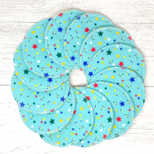 Load image into Gallery viewer, Reusable Breast Pads - Turquoise Stars
