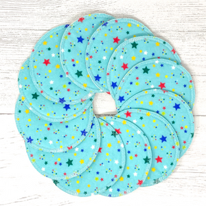 Reusable Breast Pads - Turquoise Stars