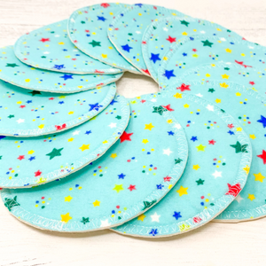 Reusable Breast Pads - Turquoise Stars