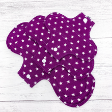 Load image into Gallery viewer, Trial Pack of Reusable Menstrual Pads - Purple Stars
