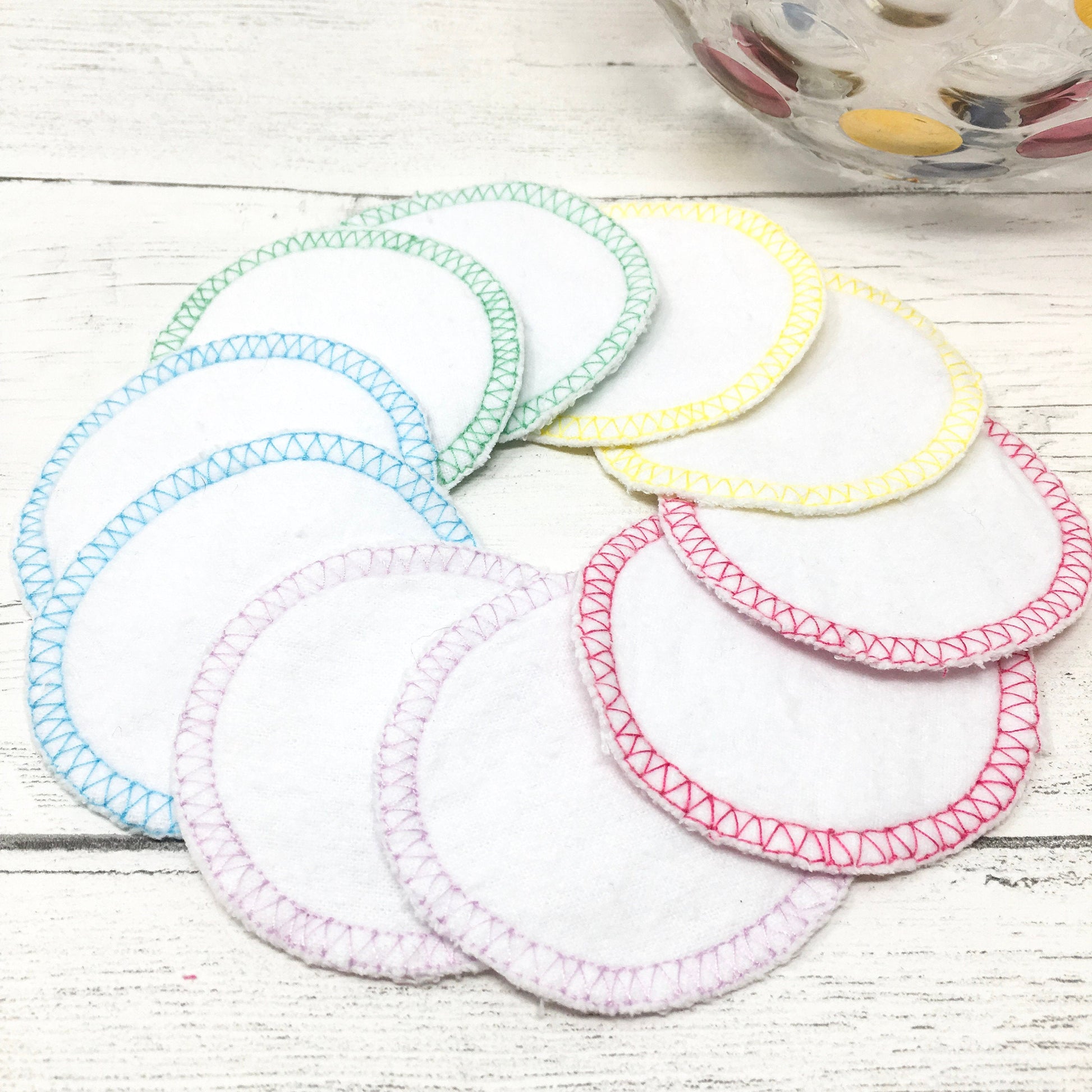 Set of 10 Reusable Facial Rounds or Wipes