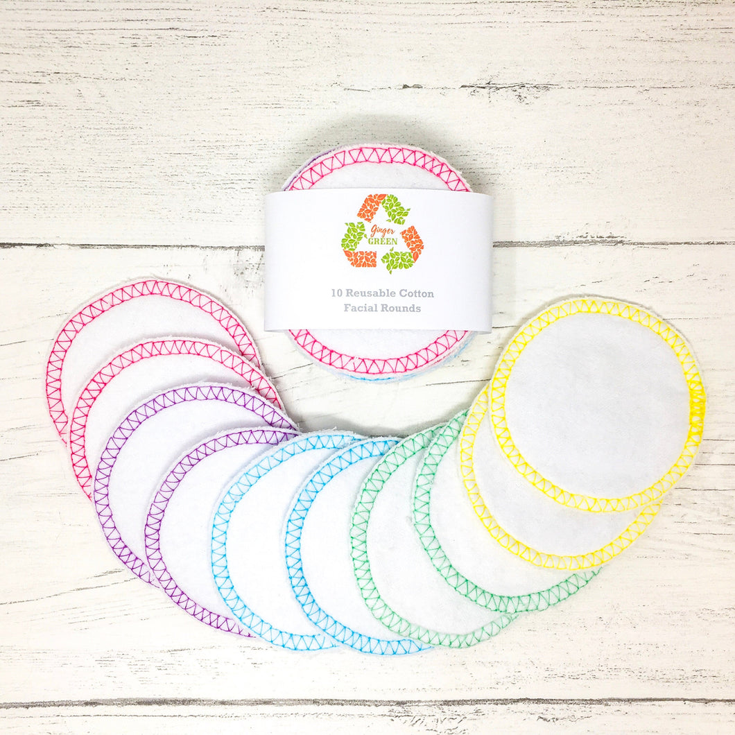 Set of 10 Reusable Facial Rounds
