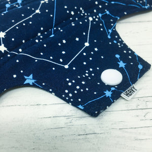 11" Reusable Menstrual Pad - close up view of snap fastening