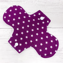 Load image into Gallery viewer, 9&quot; Reusable Menstrual Pad - Purple Stars
