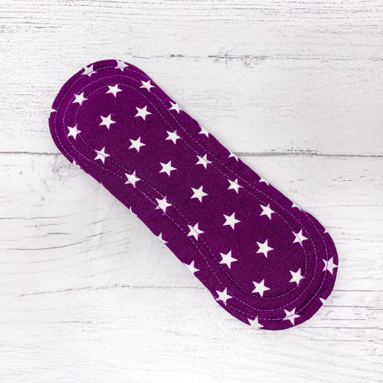 Trial Pack of Reusable Menstrual Pads - Purple Stars