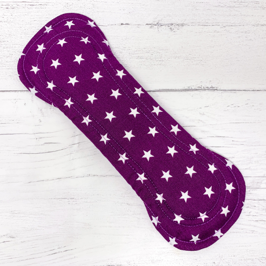 Trial Pack of Reusable Menstrual Pads - Purple Stars