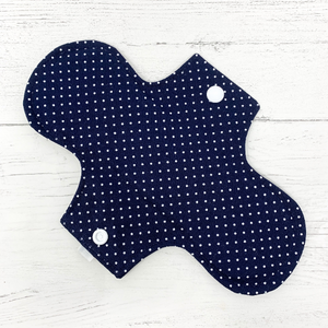 9" Reusable Menstrual Pad - Navy Pin Spot