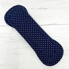 Load image into Gallery viewer, 9&quot; Reusable Menstrual Pad - Navy Pin Spot
