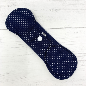9" Reusable Menstrual Pad - Navy Pin Spot